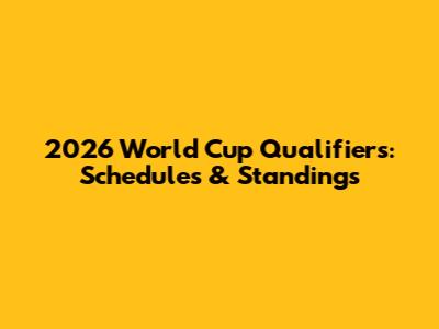 2026 World Cup Qualifiers: Schedules & Standings