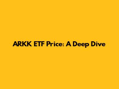 ARKK ETF Price: A Deep Dive
