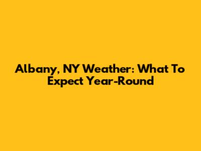Albany, NY Weather: What To Expect Year-Round