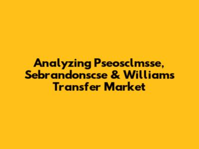 Analyzing Pseosclmsse, Sebrandonscse & Williams' Transfer Market