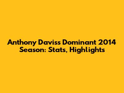 Anthony Davis's Dominant 2014 Season: Stats, Highlights