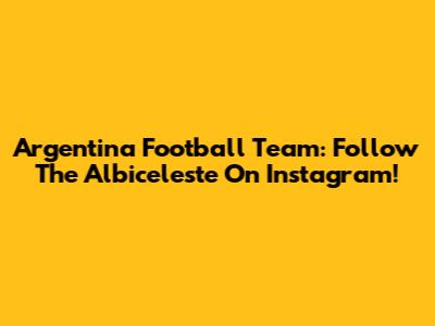 Argentina Football Team: Follow The Albiceleste On Instagram!