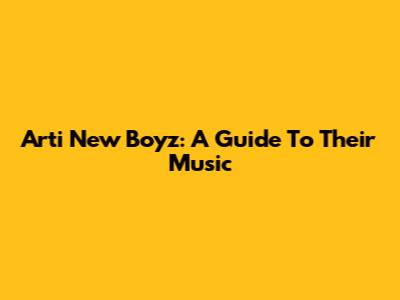 Arti New Boyz: A Guide To Their Music