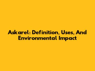 Askarel: Definition, Uses, And Environmental Impact