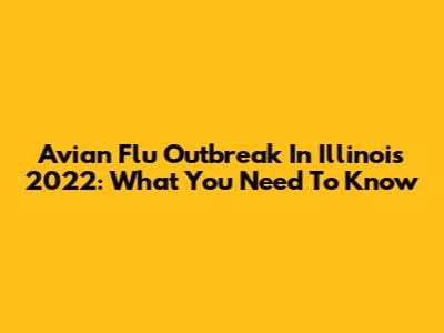 Avian Flu Outbreak In Illinois 2022: What You Need To Know
