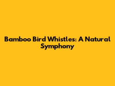 Bamboo Bird Whistles: A Natural Symphony