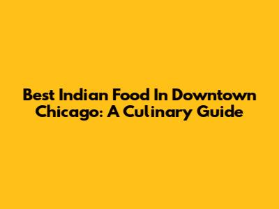 Best Indian Food In Downtown Chicago: A Culinary Guide