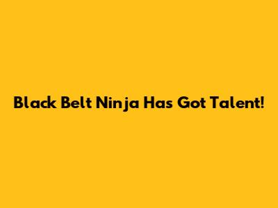 Black Belt Ninja Has Got Talent!