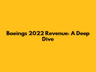 Boeing's 2022 Revenue: A Deep Dive