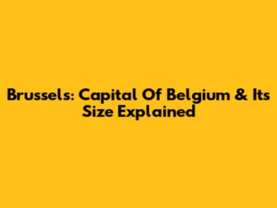 Brussels: Capital Of Belgium & Its Size Explained