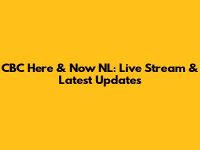 CBC Here & Now NL: Live Stream & Latest Updates