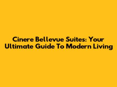 Cinere Bellevue Suites: Your Ultimate Guide To Modern Living