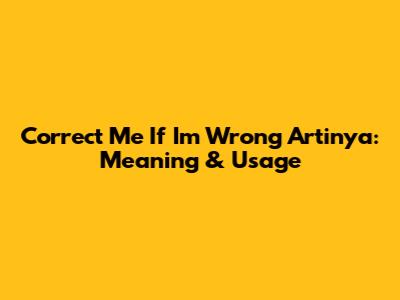 Correct Me If I'm Wrong Artinya: Meaning & Usage