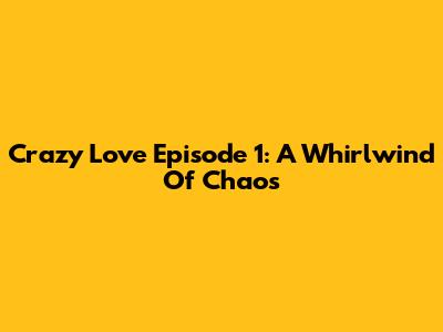 Crazy Love Episode 1: A Whirlwind Of Chaos