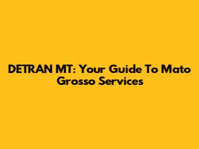 DETRAN MT: Your Guide To Mato Grosso Services