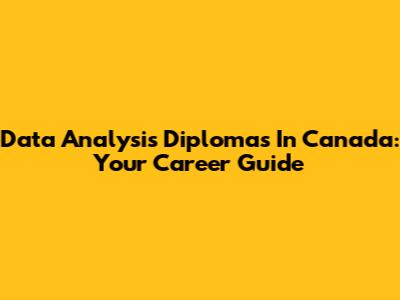 Data Analysis Diplomas In Canada: Your Career Guide