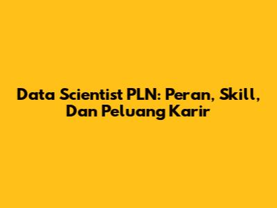 Data Scientist PLN: Peran, Skill, Dan Peluang Karir