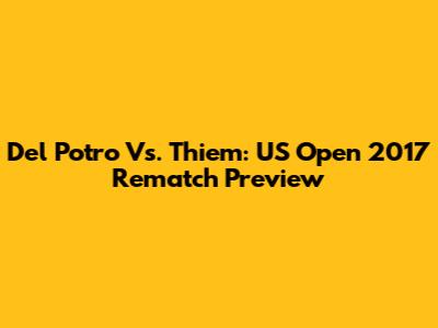 Del Potro Vs. Thiem: US Open 2017 Rematch Preview