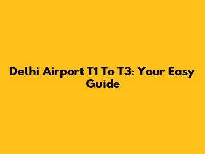 Delhi Airport T1 To T3: Your Easy Guide