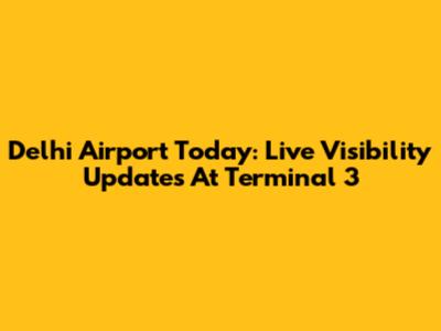 Delhi Airport Today: Live Visibility Updates At Terminal 3