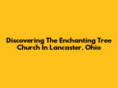 Discovering The Enchanting Tree Church In Lancaster, Ohio