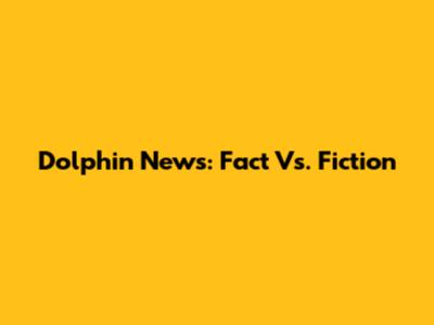 Dolphin News: Fact Vs. Fiction