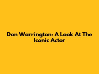 Don Warrington: A Look At The Iconic Actor