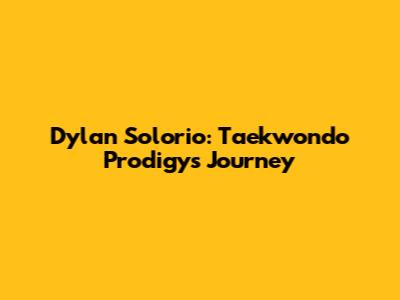 Dylan Solorio: Taekwondo Prodigy's Journey