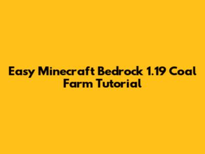 Easy Minecraft Bedrock 1.19 Coal Farm Tutorial