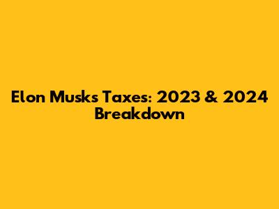 Elon Musk's Taxes: 2023 & 2024 Breakdown
