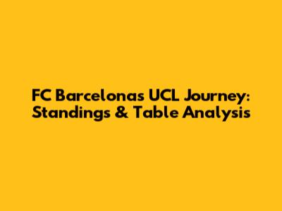 FC Barcelona's UCL Journey: Standings & Table Analysis