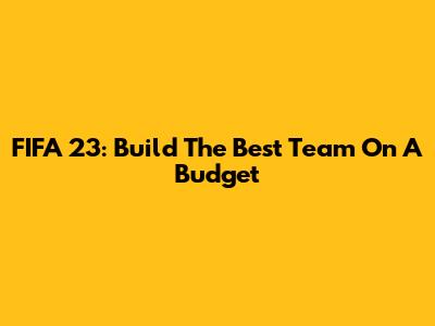FIFA 23: Build The Best Team On A Budget