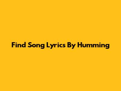 Find Song Lyrics By Humming