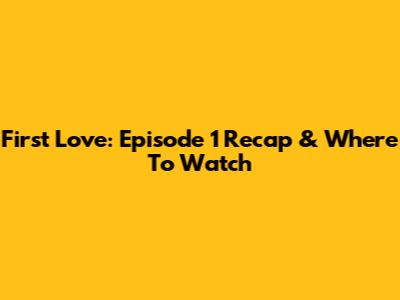 First Love: Episode 1 Recap & Where To Watch