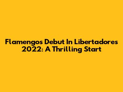 Flamengo's Debut In Libertadores 2022: A Thrilling Start