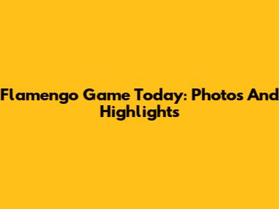 Flamengo Game Today: Photos And Highlights