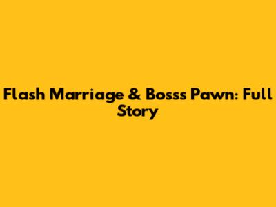 Flash Marriage & Boss's Pawn: Full Story