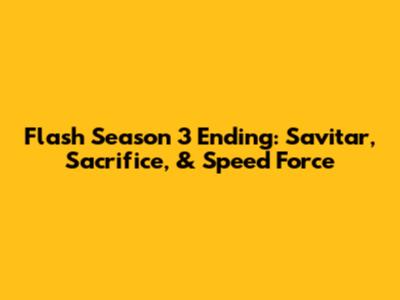 Flash Season 3 Ending: Savitar, Sacrifice, & Speed Force