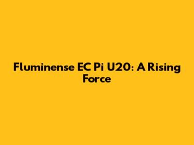 Fluminense EC Pi U20: A Rising Force