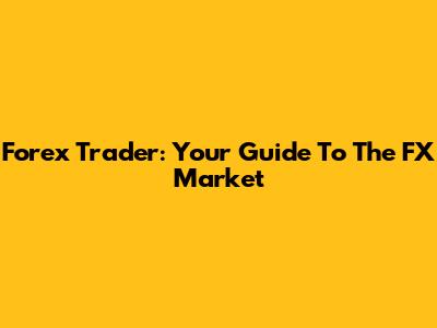 Forex Trader: Your Guide To The FX Market
