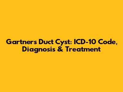 Gartner's Duct Cyst: ICD-10 Code, Diagnosis & Treatment