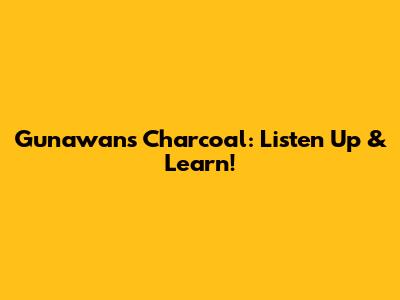 Gunawan's Charcoal: Listen Up & Learn!