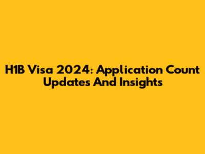 H1B Visa 2024: Application Count Updates And Insights