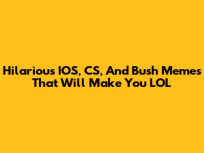 Hilarious IOS, CS, And Bush Memes That Will Make You LOL