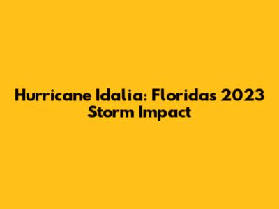 Hurricane Idalia: Florida's 2023 Storm Impact