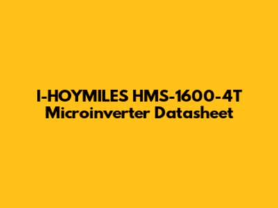 I-HOYMILES HMS-1600-4T Microinverter Datasheet