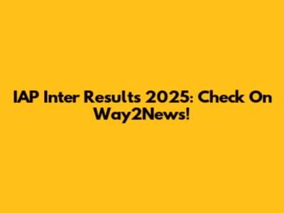 IAP Inter Results 2025: Check On Way2News!