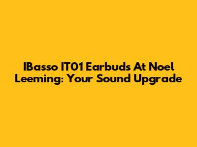IBasso IT01 Earbuds At Noel Leeming: Your Sound Upgrade