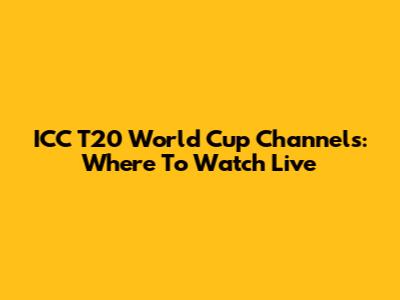 ICC T20 World Cup Channels: Where To Watch Live