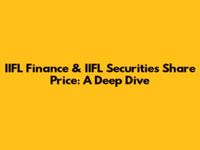 IIFL Finance & IIFL Securities Share Price: A Deep Dive